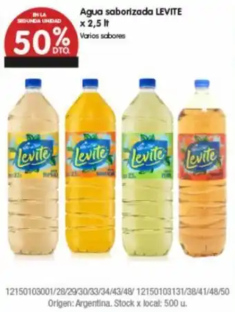 Disco Levite Agua saborizado x 2,5 lt. oferta