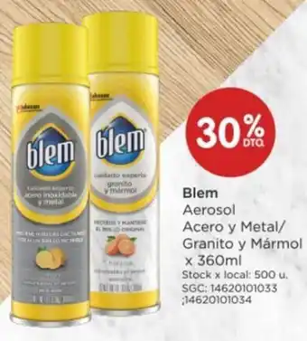 Disco Blem Aerosol Acero y Metal/Granito y Mármol x 360 ml oferta