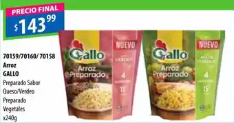 Micropack Gallo Arroz Preparado Sabor Queso/Verdeo Preparado Vegetales x 240 g oferta