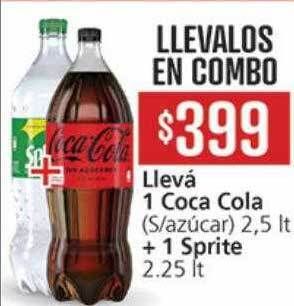 Supermercados Aiello Llevá 1 Coca Cola + 1 Sprite oferta