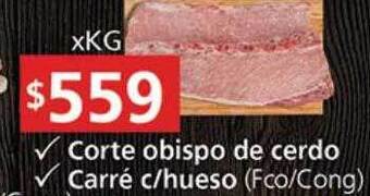 Supermercados Aiello Corte Obispo De Cerdo Carré C Hueso oferta