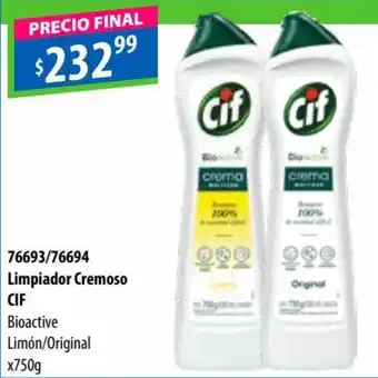 Micropack Cif Limpiador Cremoso Bioactive Limón/Original x 750 g oferta
