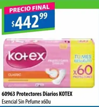 Micropack Kotex Protectores Diarios x 60 u oferta