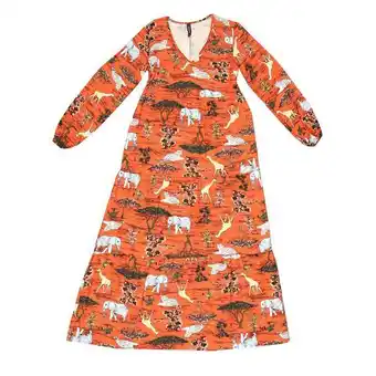 Coto Vestido mujer manga larga estampado tigre color rojo talle xxl oferta