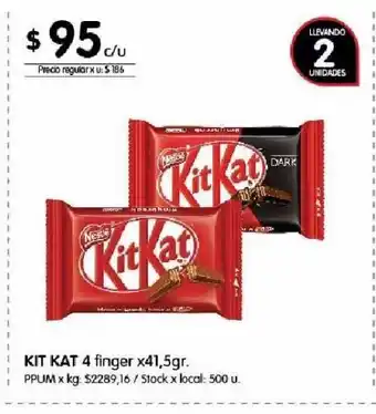 Disco Kit kat 4 finger x 41,5g oferta