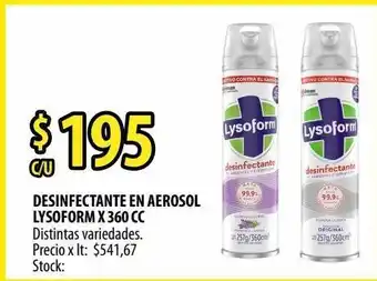 Punto Mayorista Desinfectante en aerosol lysoform x 360cc oferta