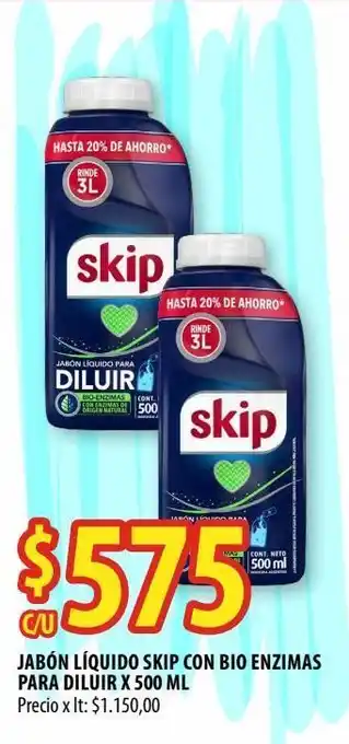 Punto Mayorista Jabón líquido skip con bio enzimas para diluir x 500ml oferta