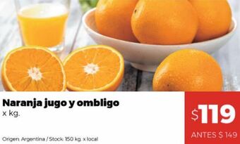 Disco Naranja jugo y ombligo x kg oferta