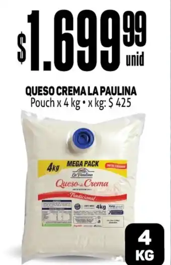 Makro La Paulina Queso Crema Pouch x 4 kg oferta