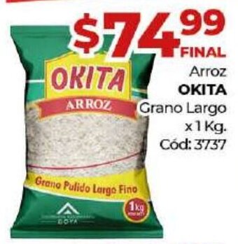Diarco Okita Arroz Grano Largo x 1 kg oferta