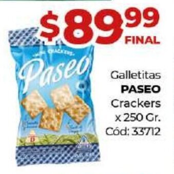 Diarco Paseo Galletitas Crackers x 250 gr. oferta