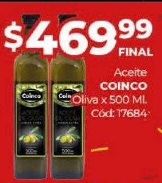 Diarco Coinco Aceite Oliva x 500 ml oferta