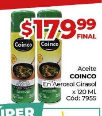 Diarco Coinco Aceite En Aerosol Girasol x 120 ml oferta
