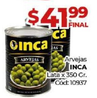 Diarco Inca Arvejas Lata x 350 gr. oferta