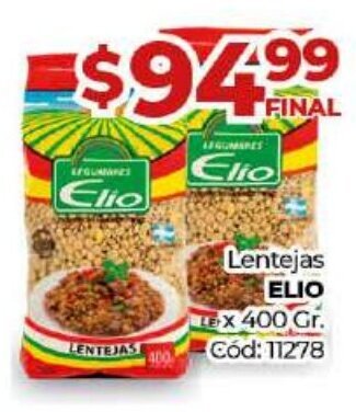 Diarco Elio Lentejas x 400 Gr oferta
