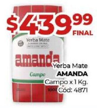 Diarco Amanda Yerba Mate Campo x 1 kg oferta