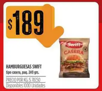 Supermercados Vea Hamburguesas Swift Tipo Casera 240grs oferta