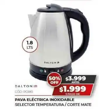 Novogar Dalton Pava Eléctrica Inoxidable oferta