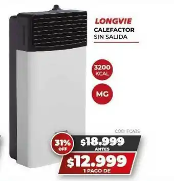 Novogar Longvie Calefactor Sin Salida oferta