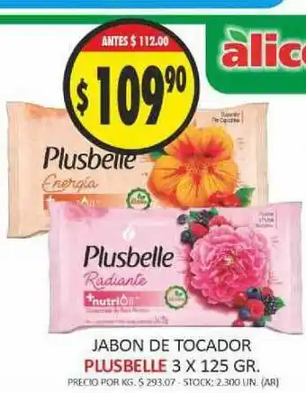 Supermercados Becerra Plusbelle Jabon De Tocador 3 x 125gr oferta