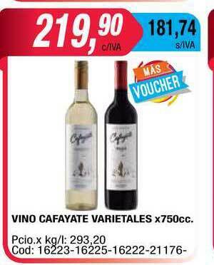 Vino Cafayate Varietales x 750cc