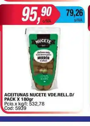 Maxiconsumo Aceitunas Nucete Vde.rell.d-pack x 180gr oferta