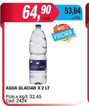 Maxiconsumo Agua Glaciar x 2lt oferta