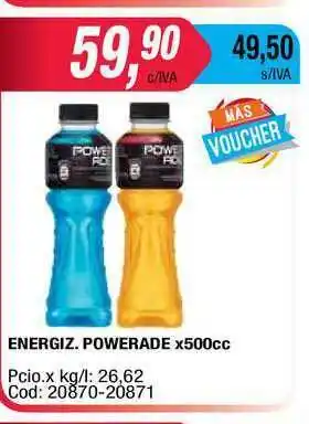Maxiconsumo Energiz. Powerade x500cc oferta