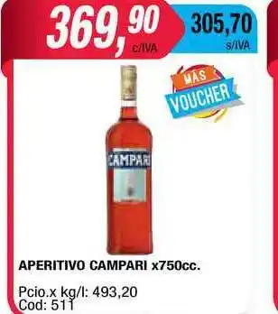 Maxiconsumo Aperitivo Campari x 750cc oferta