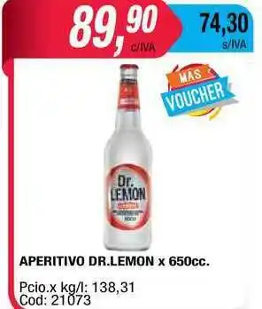 Maxiconsumo Aperitivo Dr. Lemon x 650cc oferta