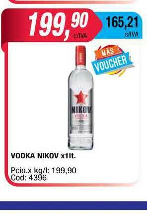 Maxiconsumo Vodka Nikov x 1lt oferta