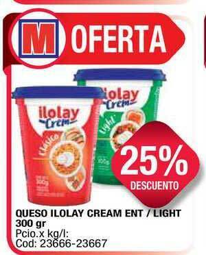 Maxiconsumo Queso Ilolay Cream Ent - Light 300gr oferta