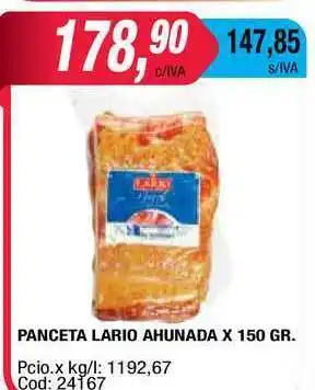 Maxiconsumo Panceta Lario Ahunada X 150 gr oferta