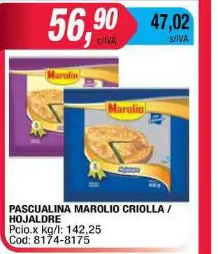 Maxiconsumo Pacualina Marolio Criolla - Hojaldre oferta