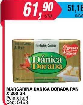 Maxiconsumo Margarina Danica Dorada Pan x 200gr oferta