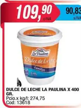 Maxiconsumo Dulce De Leche La Paulina x 400gr oferta