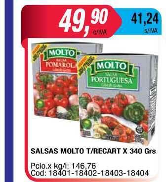 Maxiconsumo Salsas Molto T-recart x 340gr oferta