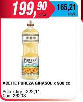 Maxiconsumo Aceite Pureza Girasol x 900cc oferta