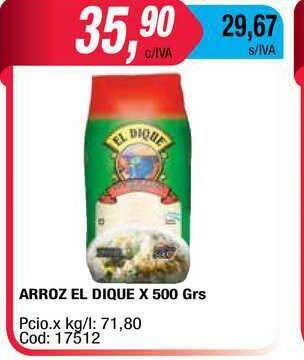 Maxiconsumo Arroz El Dique x 500grs oferta