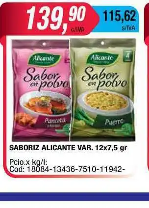 Maxiconsumo Sboriz Alicante Var. 12x 7,5gr oferta