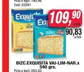 Maxiconsumo Bizc. Exquisita Vai-lim-nar x 540gr oferta
