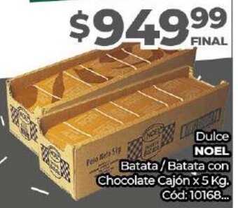 Diarco Noel Dulce Batata/Batata con Chocolate Cajón x 5 Kg oferta
