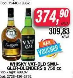 Maxiconsumo Whisky Vat-old Smugler-blenders x 750cc oferta