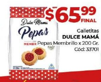 Diarco Dulce Mamá Galletitas Pepas Membrillo x 200 gr. oferta