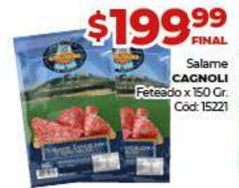 Diarco Cagnoli Salame Feteado x 150 gr. oferta