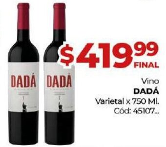 Diarco Dadá Vino Varietal x 750 ml oferta