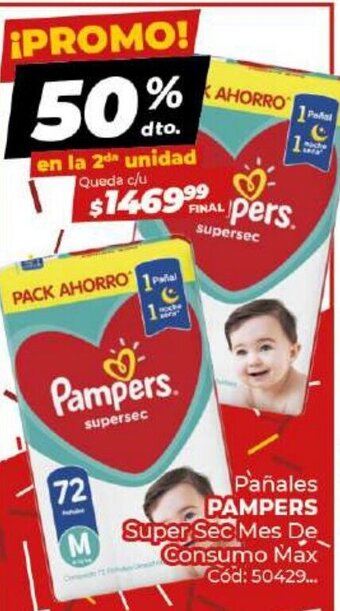 Diarco Pampers Pañales Super Sec Mes De Consumo Max oferta