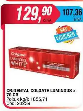 Maxiconsumo Cr.dental Colgate Luminous x 70gr oferta