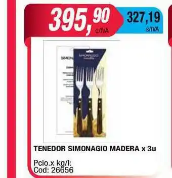 Maxiconsumo Tenedor Simonagio Madera x 3u oferta