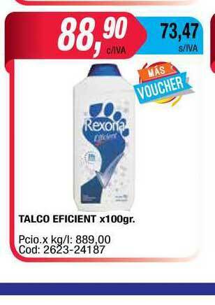 Maxiconsumo Talco Eficient x 100gr oferta